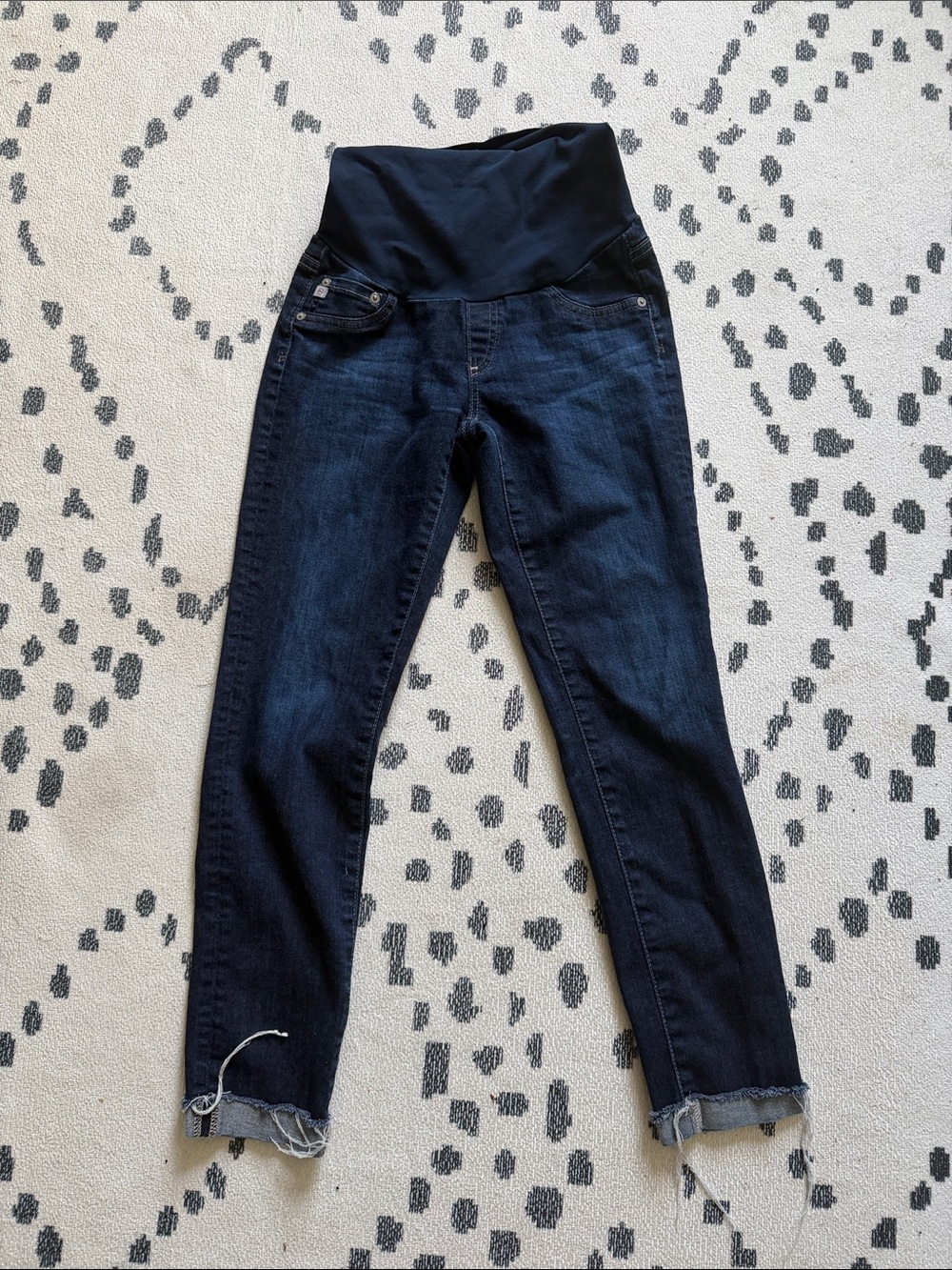 AG Maternity Dark Wash Skinny Jeans with Stretch Belly Panel